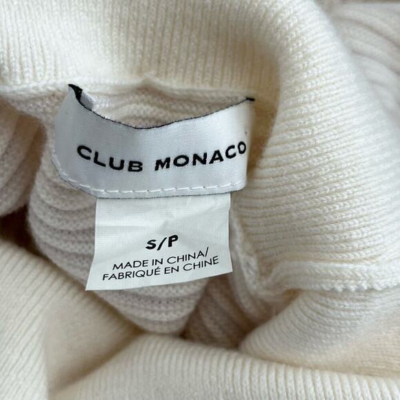 Club Monaco Links Funnel Neck Wool Sweater in Cream,‎ Size Small - Picture 4 of 10